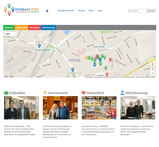 Das Bild zeigt die Gladbecker Innenstadt