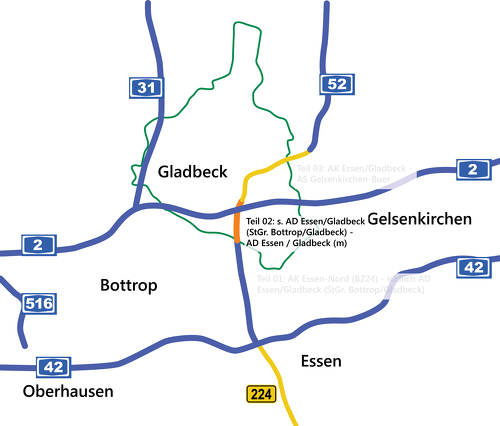 Der zweite Bauabschnitt des Ausbaus der B224 zur A52
