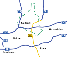 Der heutige Verlauf der B224