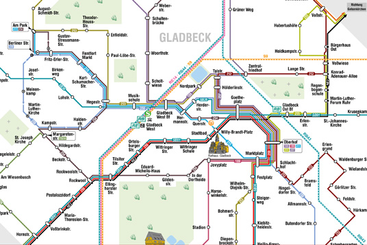 Das Bild zeigt den Netzplan der Vestischen