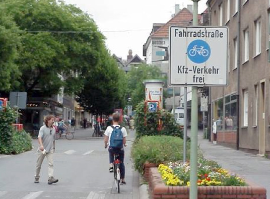 Das Bild zeigt die Fahrradstraßen